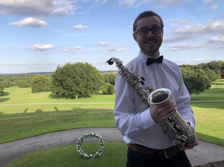 Joe Luca with saxophone