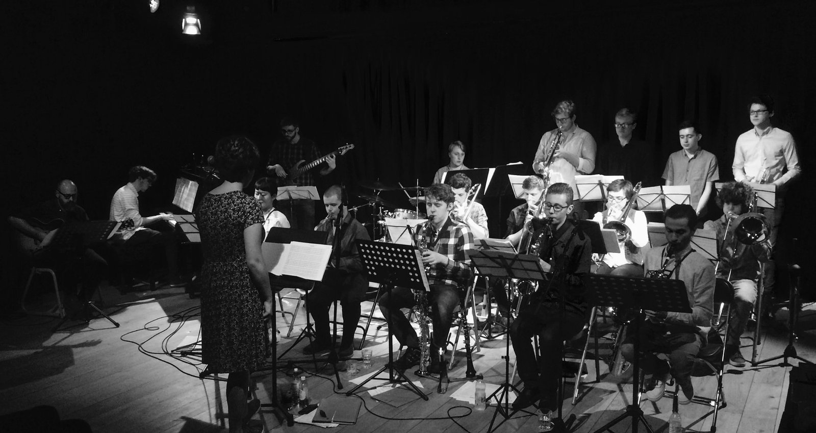 Joe Luca performing with big band ensemble